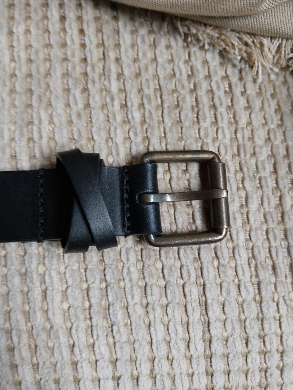 Timberland Black Leather Men's Belt with Embossed Tree Logo